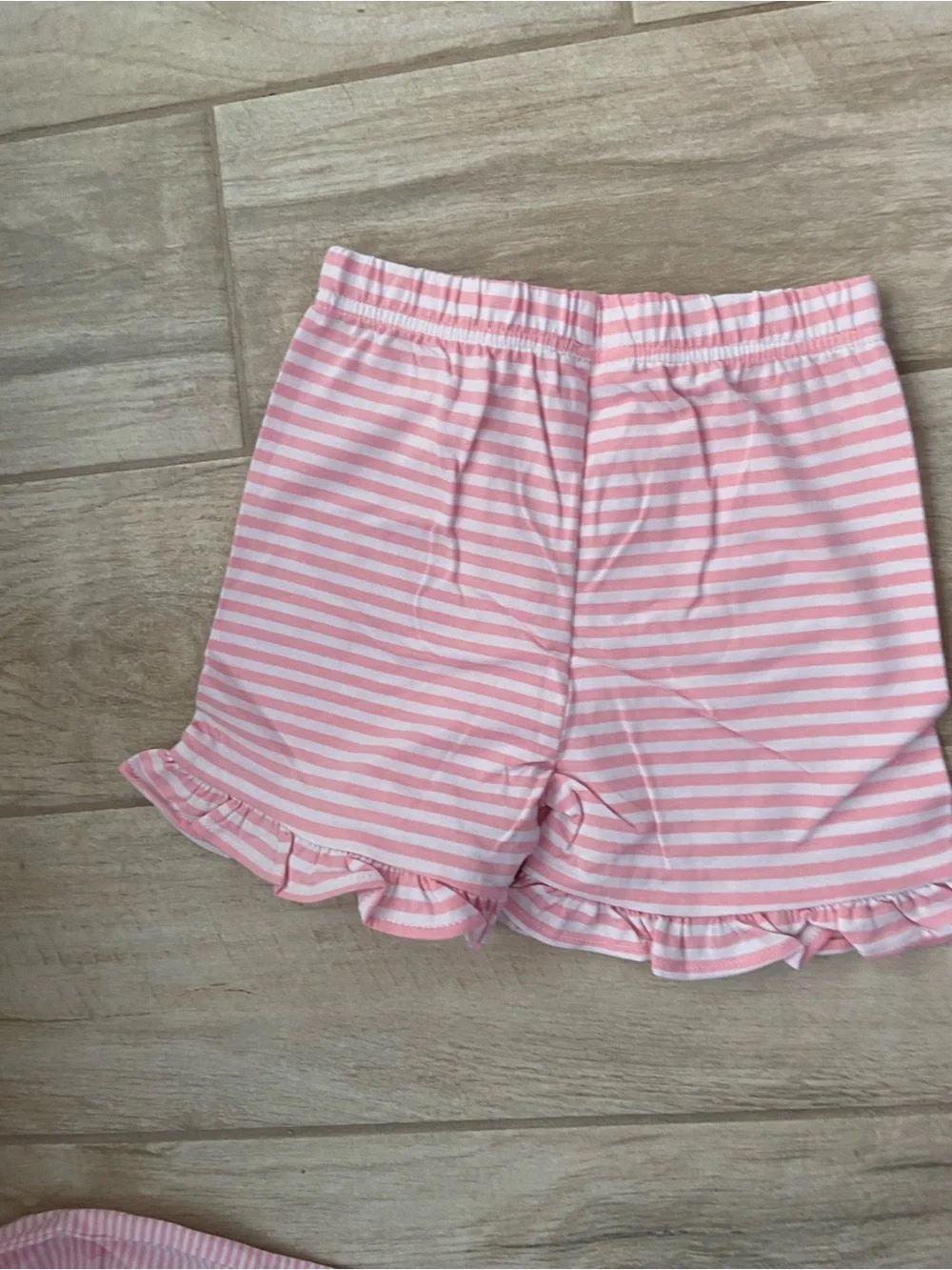 Stitchy Fish Girls 6T XS Small Watermelon Pink & Mint Summer Stripe Short Set